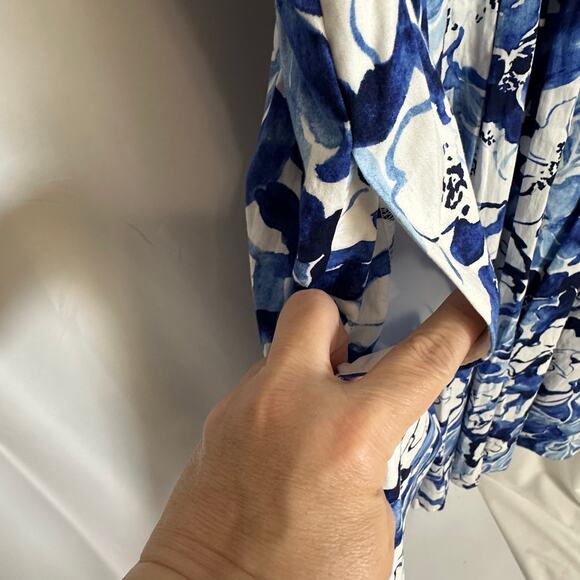 New Jessica Howard Blue White Floral Fit & Flare Dress Women's 16 Feminine - Picture 6 of 11